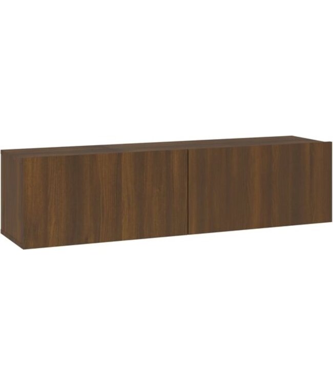 vidaXL Wandkast - Tv Wandmeubel - Bewerkt Hout - 120x30x30cm - Eikenbruin