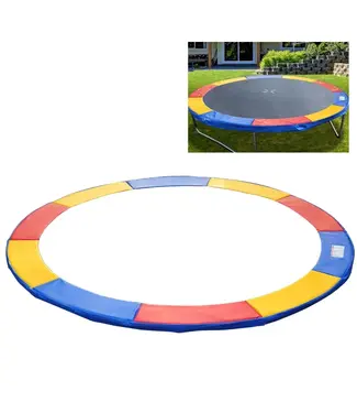 HOMdotCOM HOMCOM® randafdekking voor trampoline Ø 244 cm gekleurd veiligheidsnet weerbestendig zeildoek ladder 8ft 10ft 12ft 15ft