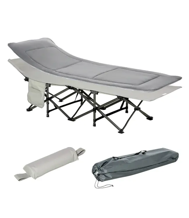 Outsunny opklapbaar campingbed 188 cm x 64,5 cm x 53 cm