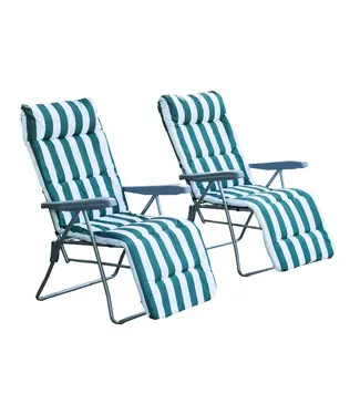 Outsunny Outsunny 2 x klapstoel ligstoel ligbank relaxstoel tuinstoel ligmeubel bekleding 01-0710