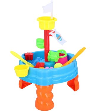 Eddy Toys Eddy Toys Zand- en Watertafel - Bakje, Harkje, Schepje, Gieter, 5 Vormpjes - Buitenspeelgoed - 58,5 cm