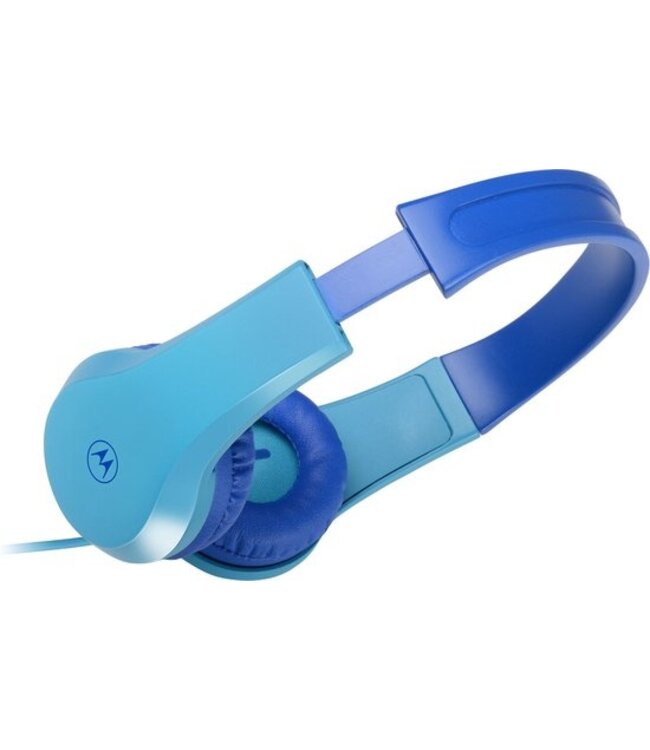 Motorola Sound Kinderkoptelefoon - MOTO JR200 BLU - Koptelefoon met Draad - Volumebegrenzing tot 85dB - met Audiosplitter - BPA-Vrij - Vanaf 3 Jaar