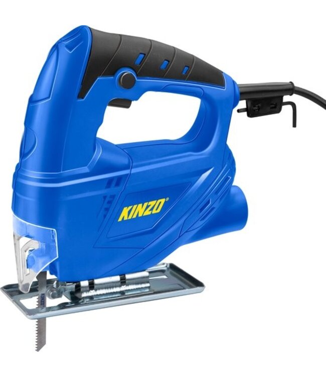 Kinzo Decoupeerzaag - 230V - 400W - met Stofafzuiging - Beschermingskap Snijblad - Verschillende Materialen - Hout tot 65 mm - Metaal tot 6 mm- Blauw