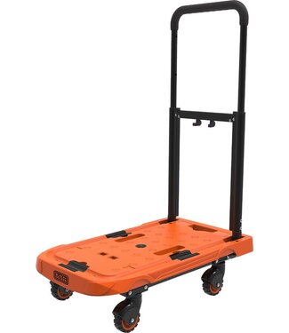 Black+Decker BLACK+DECKER Opvouwbare Transportwagen - Plateauwagen - Max. 90 KG - In Hoogte Verstelbaar - 61,4 x 37x3 x 89,4 CM - Oranje