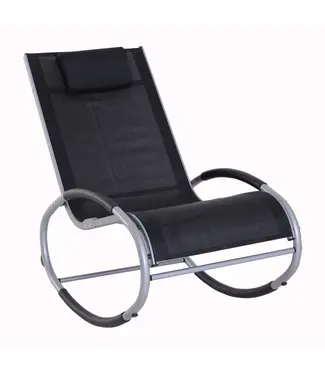 Outsunny Outsunny Schommelstoel schommelbank lounger schommelstoel met hoofdkussen aluminium tot 120 kg