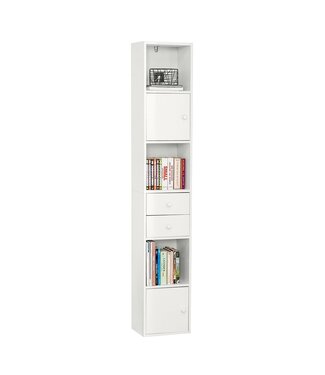 SoBuy SoBuy Boekenkast - Kolomkast - Max. 40 kg - 33 x 42 x 188 cm - Wit