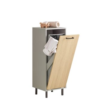 SoBuy SoBuy Wasmand kastje - Lage kast - 31.5 x 30 x 86cm - Grijs