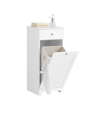 SoBuy SoBuy Badkamerkast - met Wasmand - 40 x 90x 38 cm - Wit