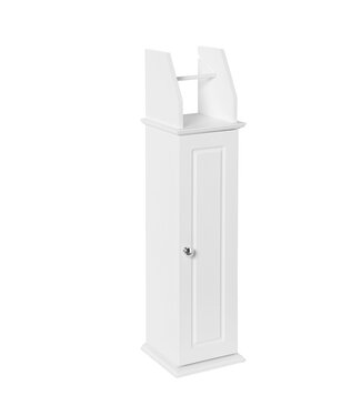 SoBuy SoBuy Toiletrolhouder & Kast - Hout - 20 x 18 x 79 cm - Wit