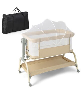 Coast Coast Babywieg met Matras en Gaas - Op wielen - Max. 9 kg - Beige