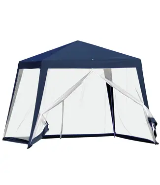 Outsunny Outsunny Tuinpaviljoen - Partytent - Muggengaas - Blauw - 300 x 300 x 235 cm