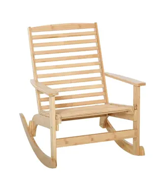 Outsunny Outsunny schommelstoel - Tuinstoel - Max. 150KG - 70 x 100 x 95,5 cm - Houtkleur