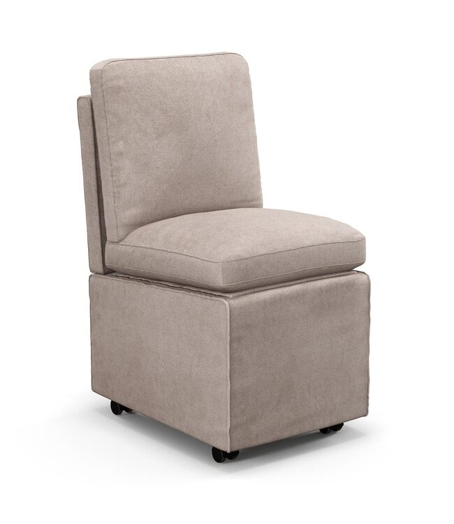Coast Gestoffeerde stoel met opbergruimte - 2 Kussens - Max. 150 kg - Op wielen - 48 x 61,5 x 84 cm