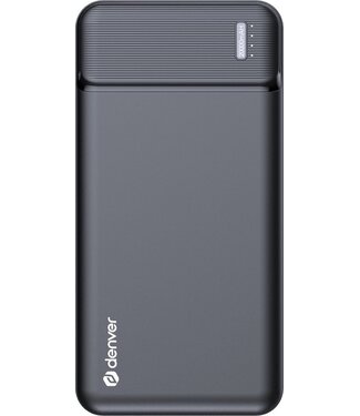 Denver Denver Powerbank 20000 mAh met Batterij Indicator - Snellader - Micro USB - USB - Universele Powerbank voor o.a. Apple iPhone / Samsung - Zwart - PQC20007