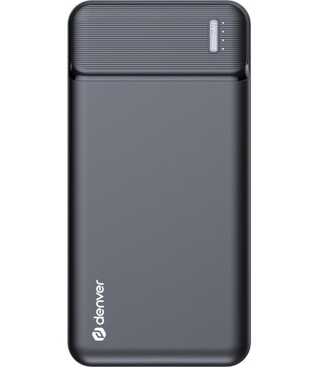 Denver Powerbank 20000 mAh met Batterij Indicator - Snellader - Micro USB - USB - Universele Powerbank voor o.a. Apple iPhone / Samsung - Zwart - PQC20007