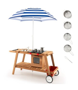 Coast Coast Speelkeuken buiten voor Kinderen - Verrijdbaar - Incl. Accessoires - 114 x 48 x 59 cm