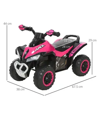 HOMCOM HOMCOM Trapauto - Kinderloopauto met muziek - Max. 20KG - Roze