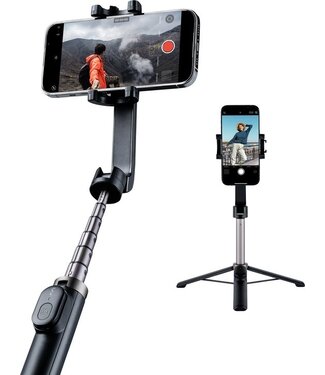 Shiftcam ShiftCam TravelPod Selfie selfiestick en statief - 360° draaibaar - 3 hoogteniveaus - Bluetooth-afstandsbediening - zwart