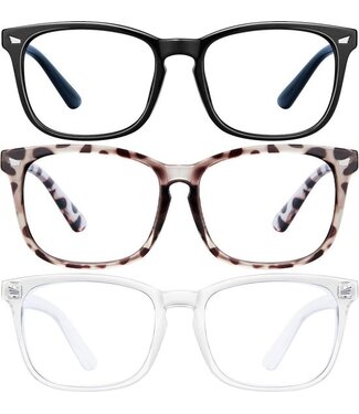LC Eyewear LC Eyewear Computerbril - Blauw Licht Bril - Blue Light Glasses - Beeldschermbril - Unisex - 3 Pack
