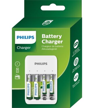 Philips Philips Batterijlader - Incl. Oplaadbare Batterijen - Batterij Oplader voor AA en AAA