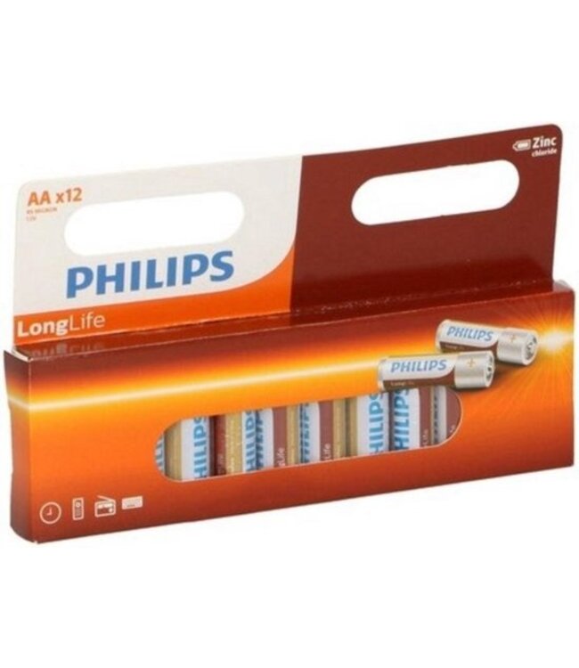 Philips LongLife AA Batterijen R6 - 12 Stuks