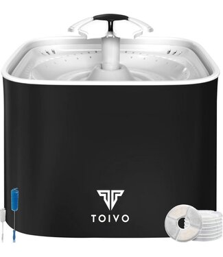 Toivo Toivo Drinkfontein Kat - Hond/Kat – 2.5 Liter- Incl. 4 filters en cleaning tool - Waterfontein Kat - Fluisterstil