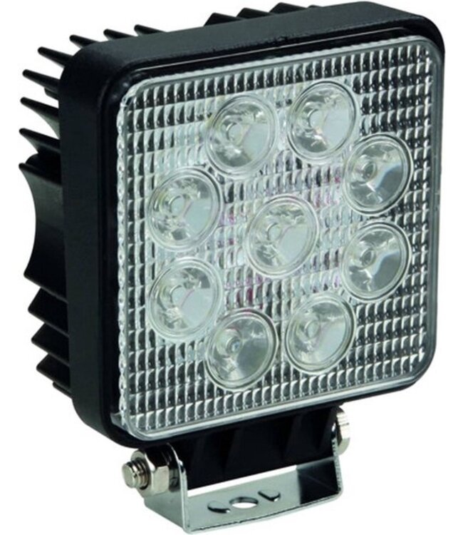 Perel led-schijnwerper, 27 W, 1800 lm, 4250°K, neutraalwit, voor binnen en buiten, montagebeugel roestvrij staal, aluminium, zwart