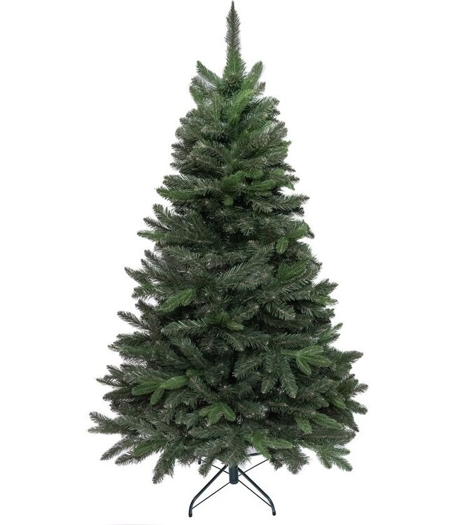 PristinePine Batis - Volle kunstkerstboom 180 cm (PE + PVC) - Stevige kerstboom - Metalen voet - Snel opgezet - 538 takken - 30 Jaar