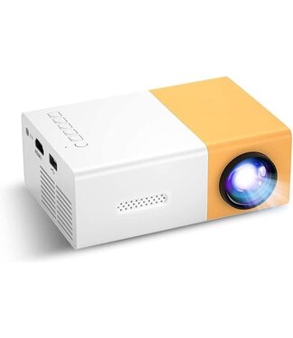 Merkloos Mini Beamer-Geelachtig wit-Filmprojector voor buiten-Micro LED videobeamer met HDMI USB interface