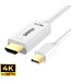 Garpex Garpex® Mini DisplayPort naar HDMI Kabel - Mini DP naar HDMI Kabel - HDMI Kabel - 4K 30Hz Ultra HD - Wit - 1.8 meter