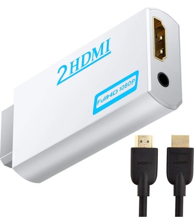 Garpex® Wii Aansluiting naar HDMI-adapter - Exclusief geschikt voor Nintendo Wii + Inclusief 1,5m HDMI-kabel - Full HD 1080p - Audio video converter geschikt voor Wii