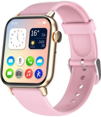 Nuvance Nuvance - Smartwatch Dames - met HD Touchscreen - Horloge - Geschikt voor iOS en Android - Stappenteller, Calorie Teller, Slaap Meter - Rose Goud