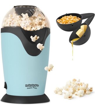 JAP Appliances JAP Appliances Happy Pops - Retro popcorn machine (2-3 personen) 1200W - Inclusief maat- en botersmeltlepel - Klaar binnen 3 minuten - Zonder olie - Blauw