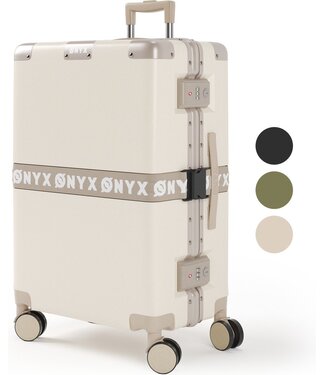 3dekansje ONYX® Rolkoffer 65L - Lichtgewicht - TSA slot - 58 x 42 x 27 cm - Zand Wit