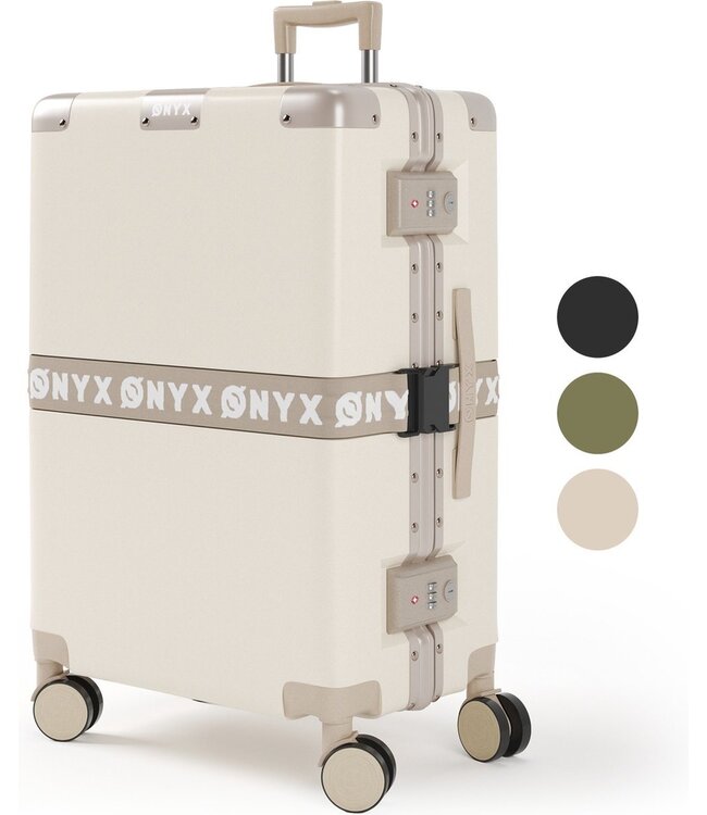 ONYX® Rolkoffer 65L - Lichtgewicht - TSA slot - 58 x 42 x 27 cm - Zand Wit