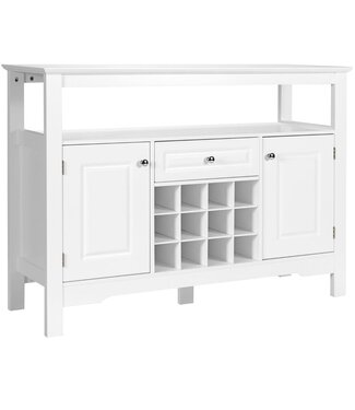 Coast Coast Dressoir met Wijnrek - Modern - MDF - 117 x 41 x 83 cm - Wit