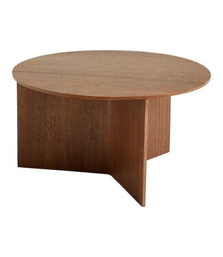 Home Slit Table Wood Round XL Bijzettafel - Ø 65 cm - Walnut