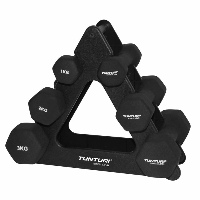 Neoprene Dumbbellset 3Prs+Stand