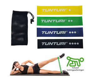 Weerstandsbanden Set Van 4 – 50 Cm Natuurlijk Latex Met Schuimhandvat – Voor Kracht-, Core- En Revalidatietraining