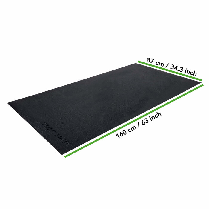 Crosstrainer mat - Vloerbeschermmat - 160 x 87 x 0,5 cm - Zwart