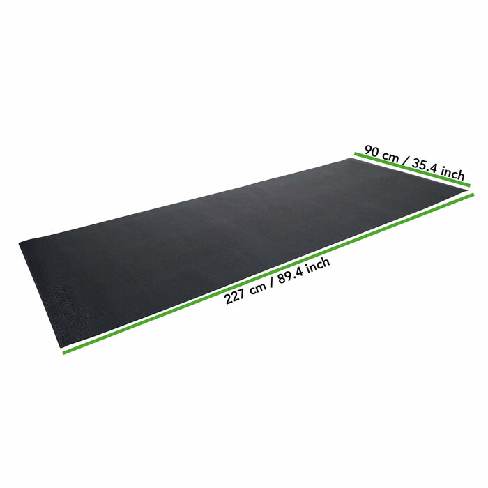 Rudertrainermatte - Bodenschutzmatte - 227 x 90 x 0,4 cm - Schwarz