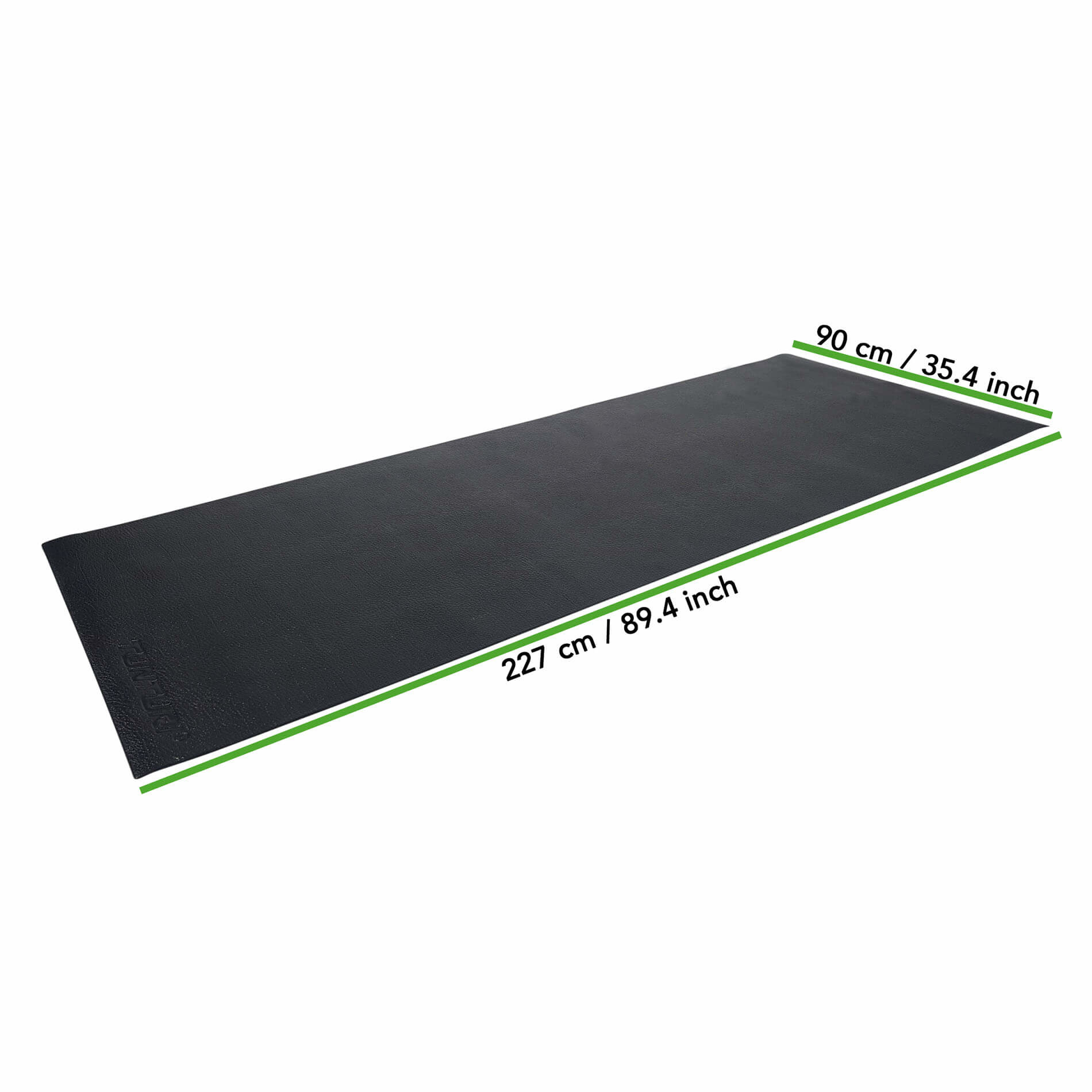 Roeitrainer mat - Vloerbeschermmat - 227 x 90 x 0,4 cm - Zwart, foto 3 van 4