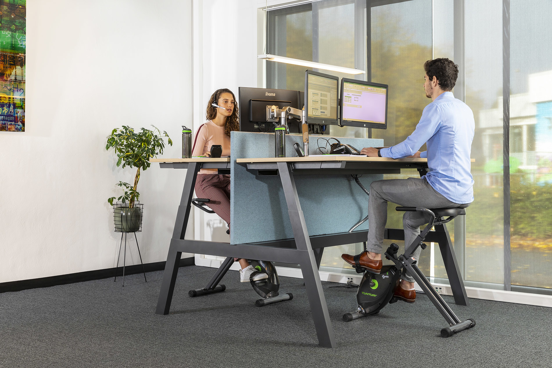 exercise bike with table