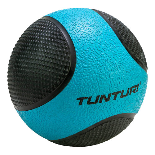 Medicine Ball - Medicijnbal - Rubber - 4kg Blauw/Zwart - Tunturi Fitness