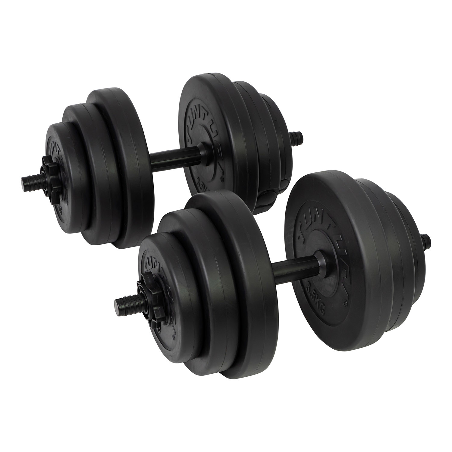 Dumbbellset - Halterset - Zwart Vinyl - 28 kg