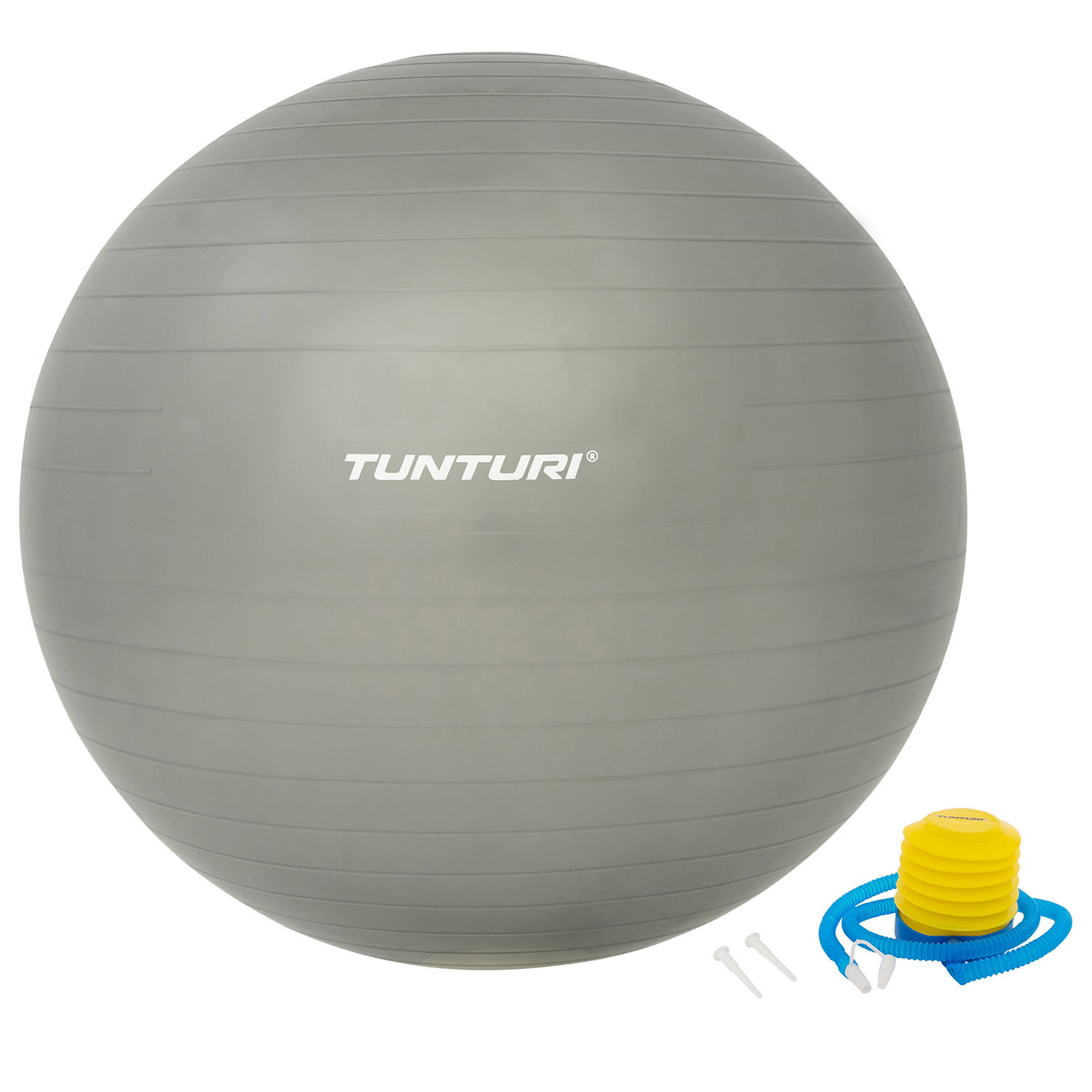 vrek zwaarlijvigheid schapen Fitnessbal - Gymball - Swiss ball - Inclusief pomp - Zilver - Tunturi  Fitness