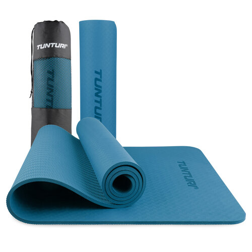 Yogamat 8mm - Pilates Mat - Extra Thick Fitness Mat - Petrol Blue