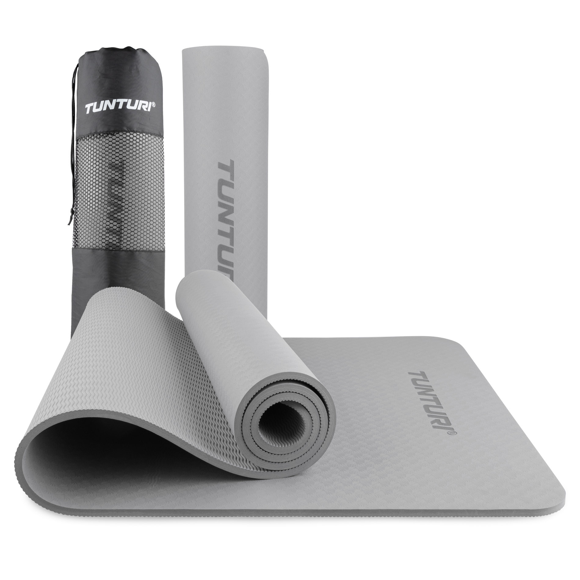 Yogamat 8mm - Pilates Mat - Extra Thick Fitness Mat - Grey