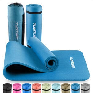 Fitnessmat NBR 15mm - With carry bag - Petrol blue