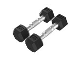 Platinum Hex Rubber Dumbbell, Pair
